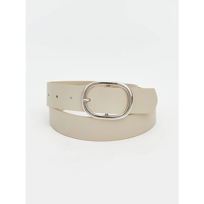 LCW ACCESSORIES Bej Deri Görünümlü Kadın Kemer