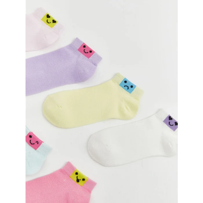 LCW Kids Pembe Desenli Kız Çocuk Patik Çorap 7li