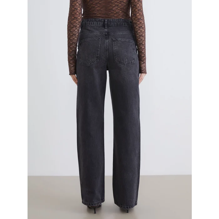 LCW Jeans Siyah Straight Fit Kadın Jean Pantolon