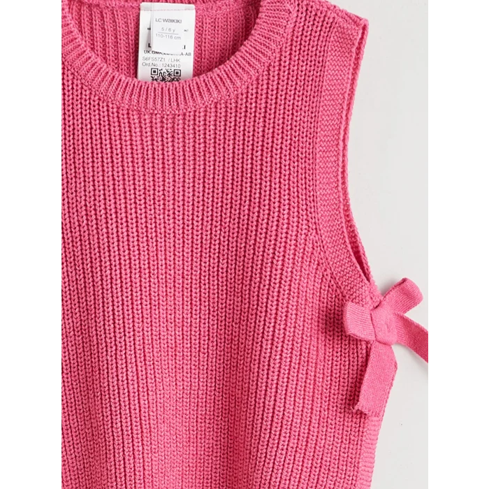 LCW Kids Pembe Baskılı Poplin Kız Çocuk Gömlek ve Süveter