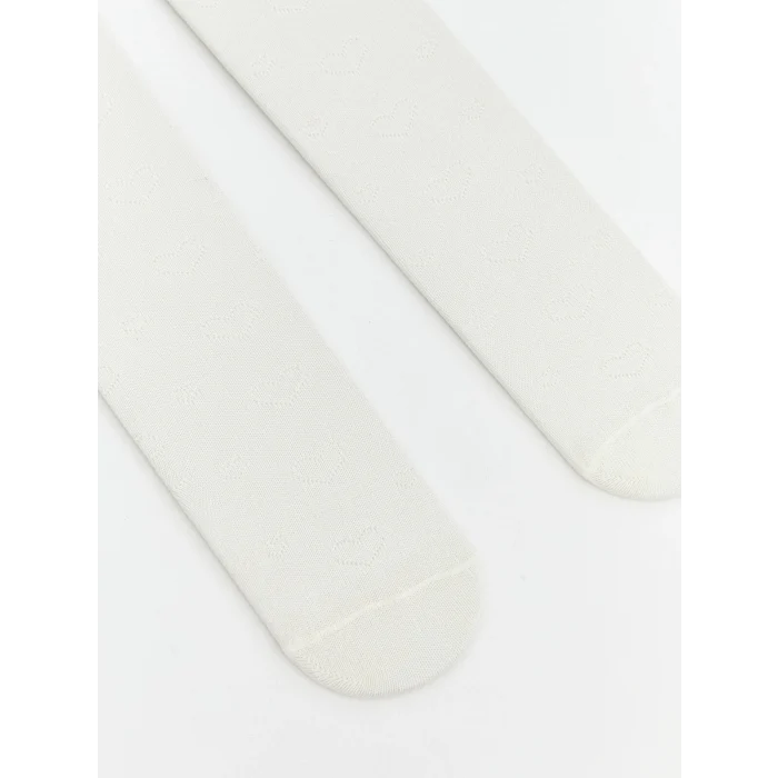 LCW baby Beyaz Kız Bebek Triko Külotlu Çorap 2li