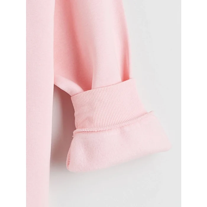 LCW Kids Pembe Spongebob Baskılı Kız Çocuk Kalın Sweatshirt