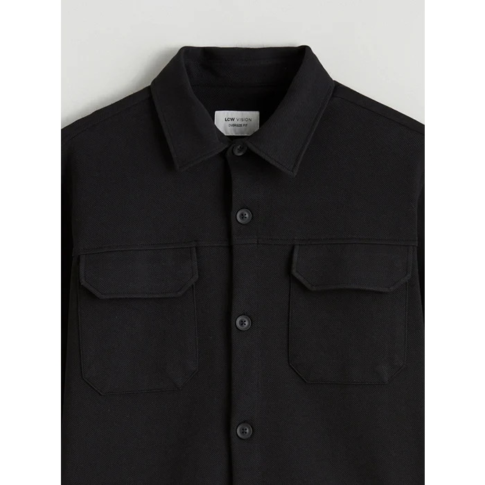 LCW Vision Siyah Rahat Kalıp Erkek Gömlek Ceket