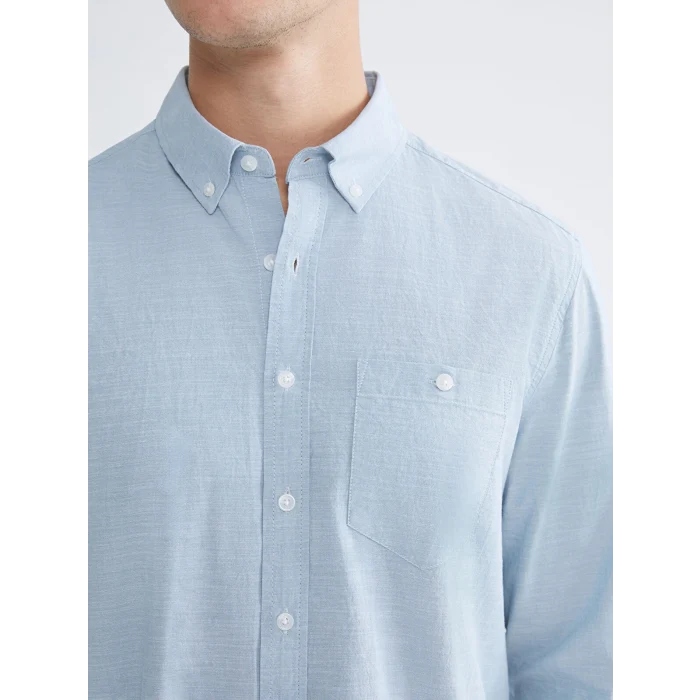 LCWAIKIKI Classic Mavi Regular Fit Uzun Kollu Erkek Gömlek