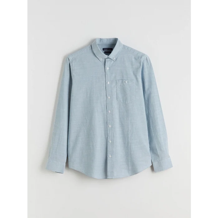 LCWAIKIKI Classic Mavi Regular Fit Uzun Kollu Erkek Gömlek