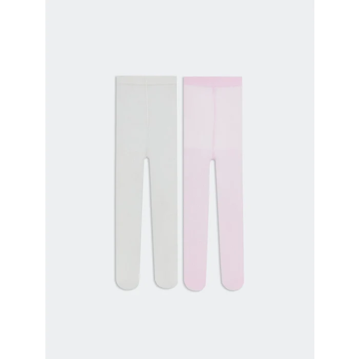 LCW Kids Ekru İnce Kız Çocuk Külotlu Çorap 2li