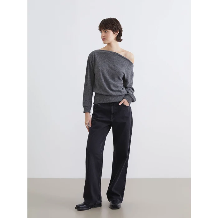 XSIDE Siyah Wideleg Kadın Jean Pantolon