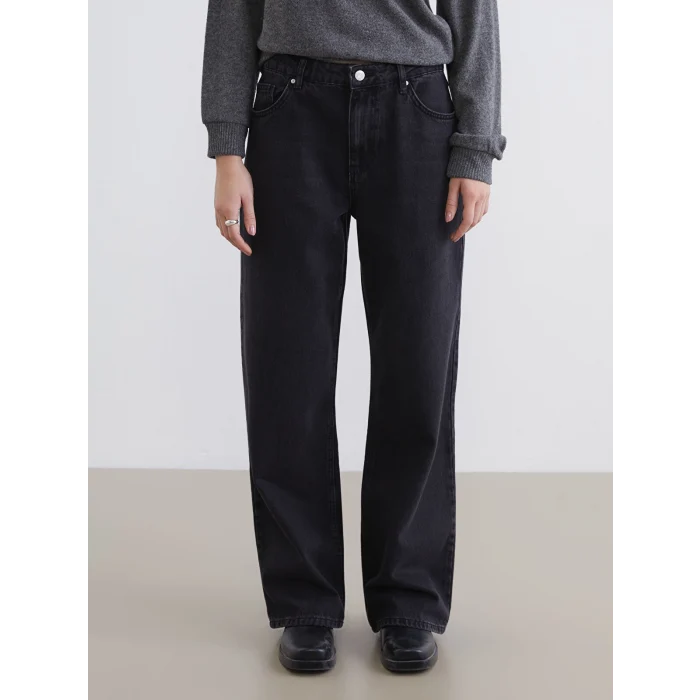 XSIDE Siyah Wideleg Kadın Jean Pantolon