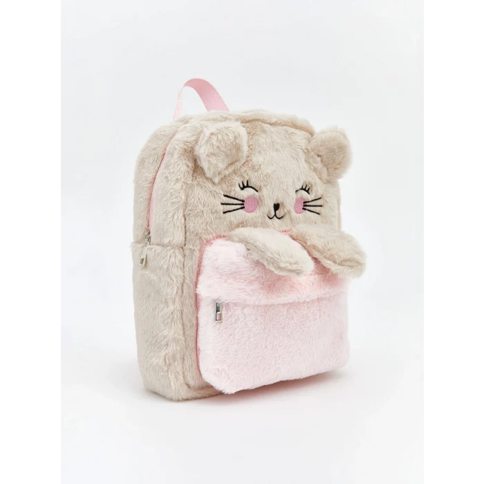 LCW ACCESSORIES Bej Hayvan Figürlü Pelüş Kız Çocuk Sırt Çantası