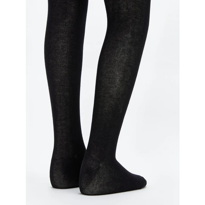 LCW Kids Siyah Basic Kız Çocuk Külotlu Çorap 2li