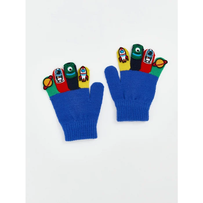 LCW ACCESSORIES Mavi Baskılı Erkek Çocuk Triko Eldiven