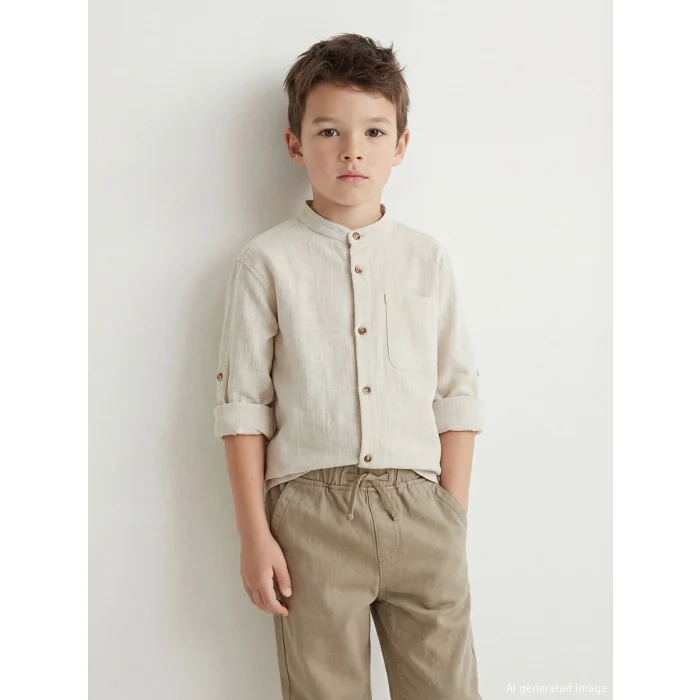 LCW Kids Gri Hakim Yaka Erkek Çocuk Gömlek