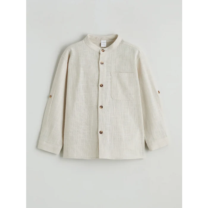 LCW Kids Gri Hakim Yaka Erkek Çocuk Gömlek