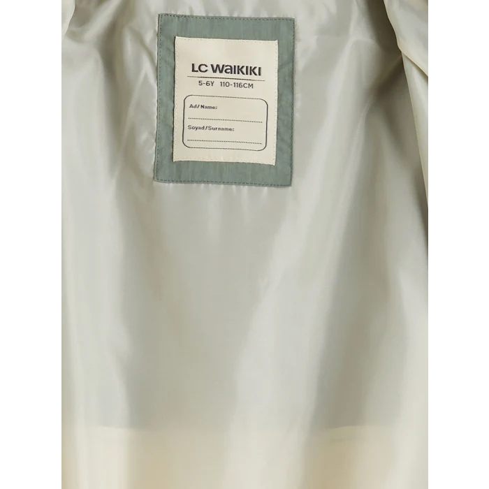 LCW Kids Haki Kapüşonlu Renk Bloklu Erkek Çocuk Mont