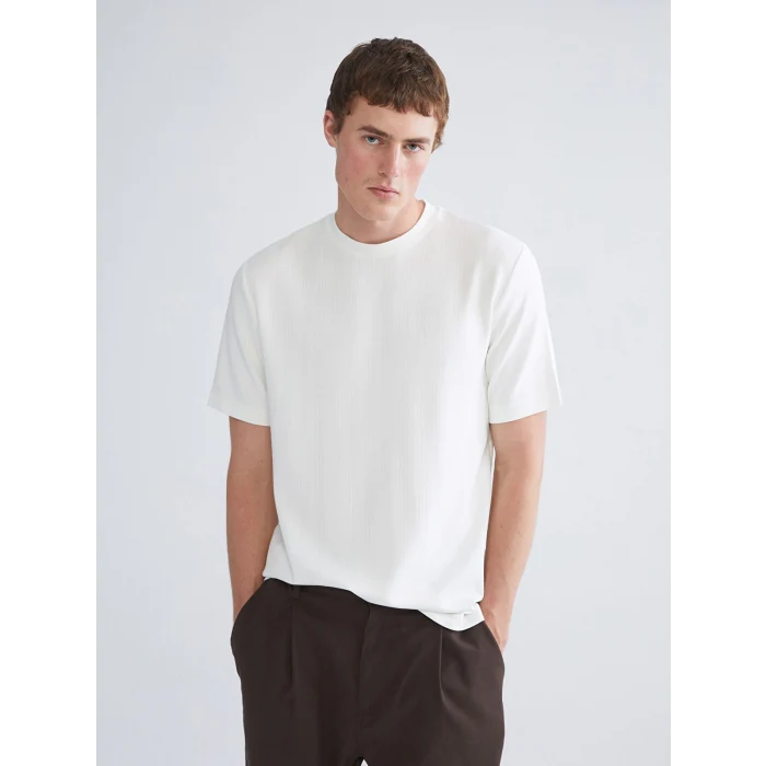 XSIDE Ekru Bisiklet Yaka Erkek Tişört