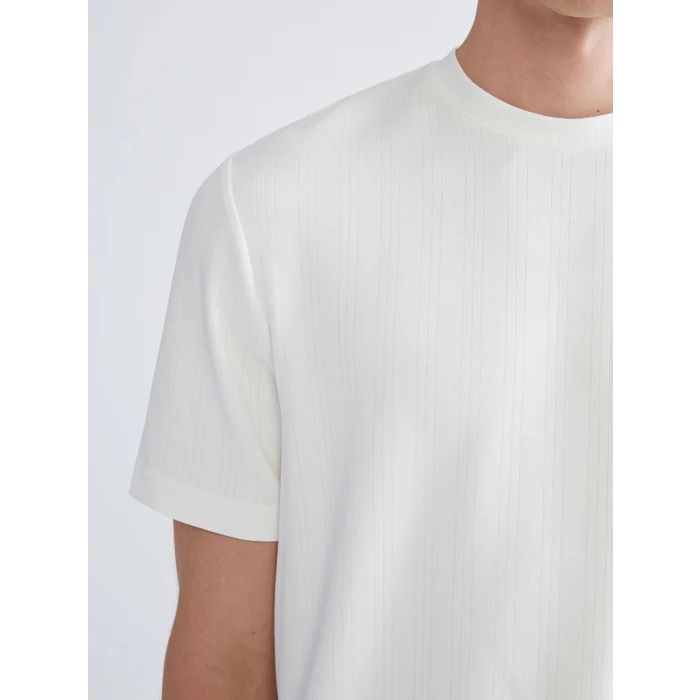 XSIDE Ekru Bisiklet Yaka Erkek Tişört