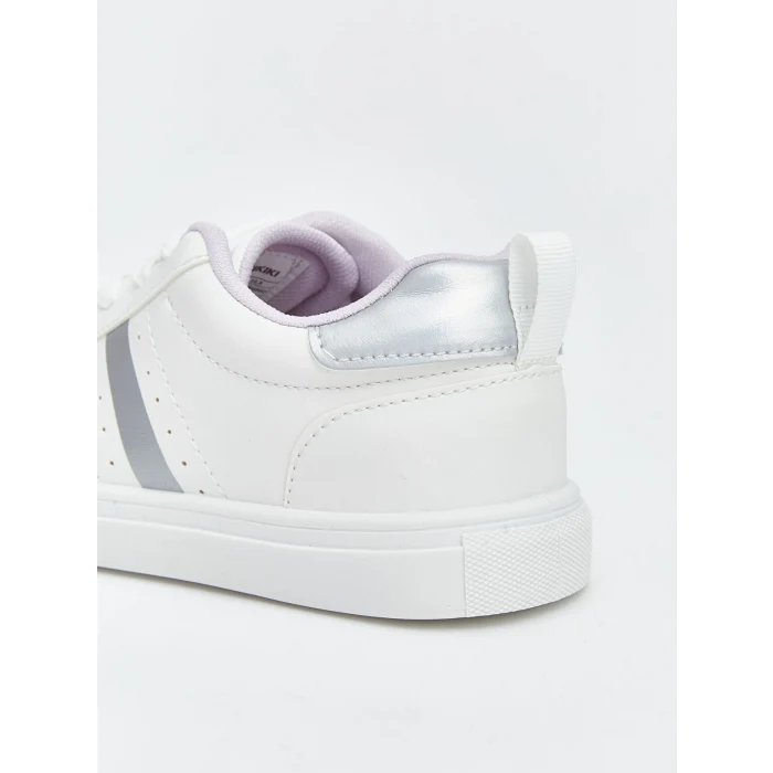 LCW STEPS Beyaz Deri Görünümlü Kız Çocuk Spor Ayakkabı