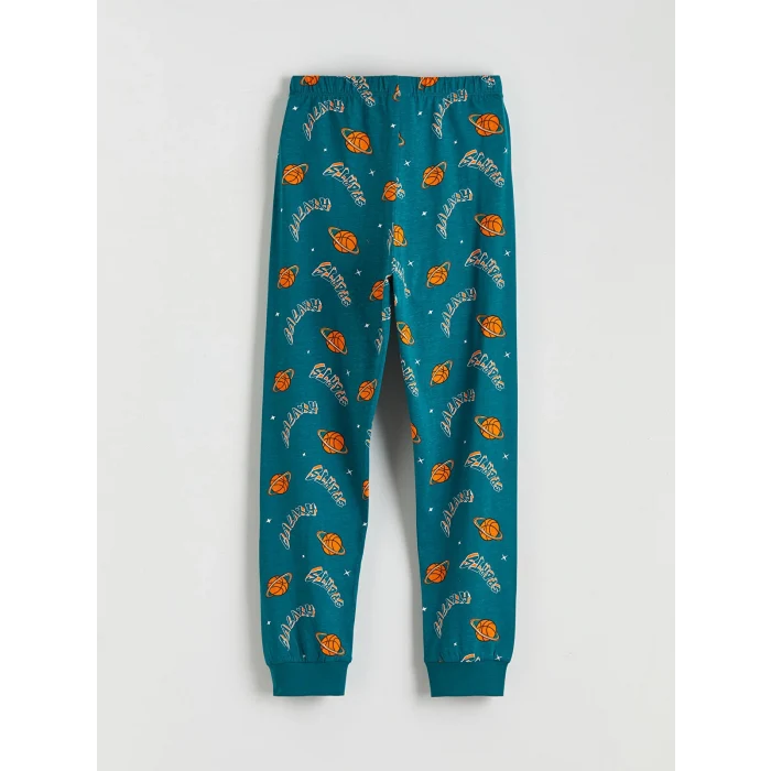 LCW Kids Gri Baskılı Erkek Çocuk Pijama Takımı