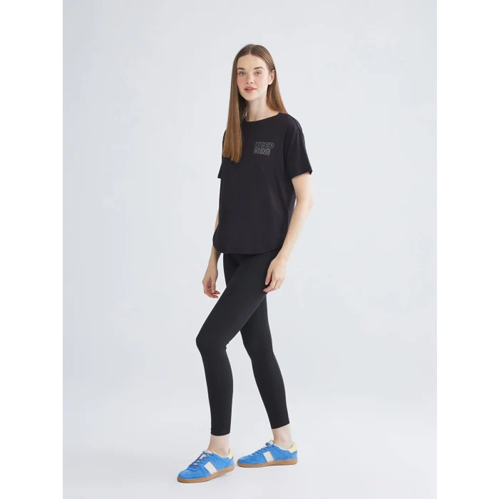 KOOR SPORT Siyah Yüksek Bel Toparlayıcı Kadın Spor Tayt