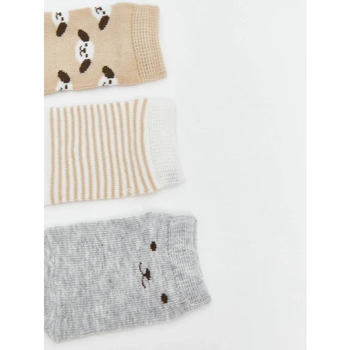 LCW baby Yeşil Desenli Erkek Bebek Patik Çorap 5li