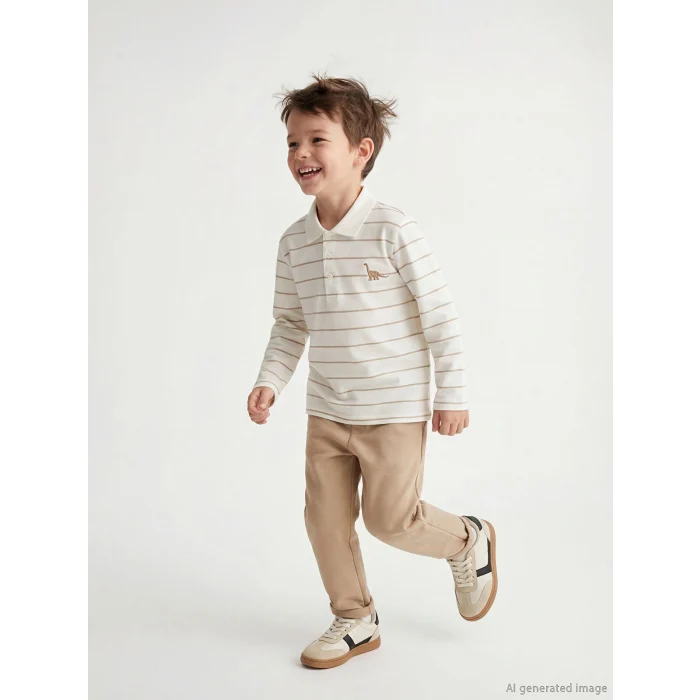 LCW Kids Ekru Polo Yaka Erkek Çocuk Tişört ve Pantolon