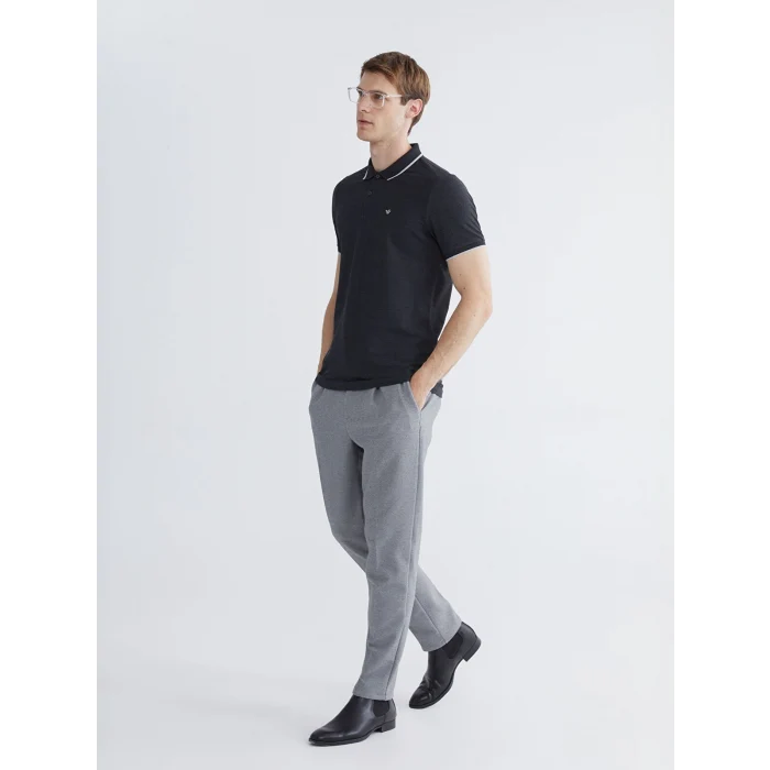 LCWAIKIKI Classic Antrasit Polo Yaka Düz Erkek Tişört
