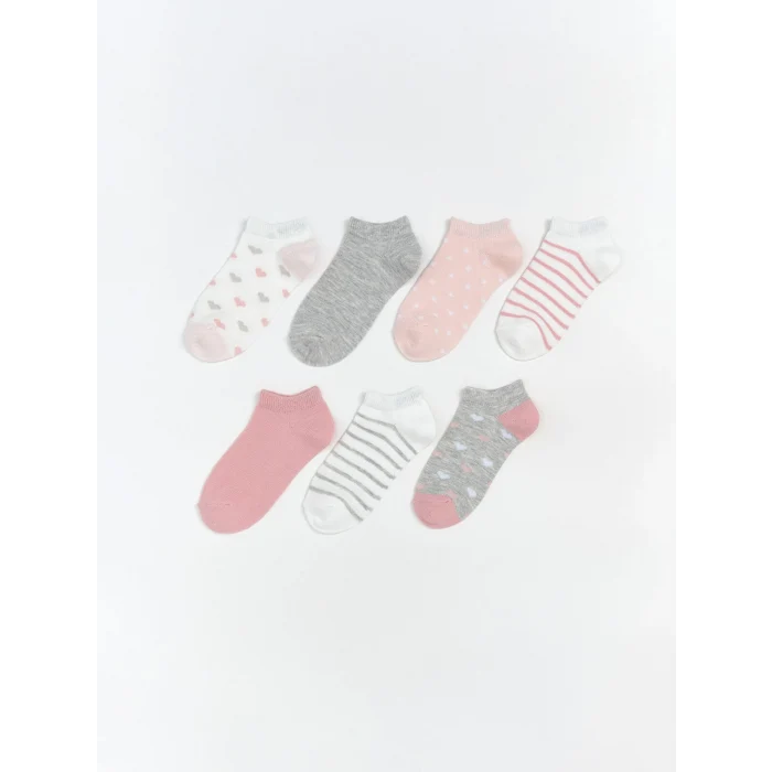 LCW Kids Pembe Desenli Kız Çocuk Patik Çorap 5li