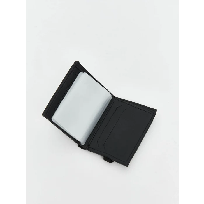 LCW ACCESSORIES Siyah Deri Görünümlü Erkek Kartlık