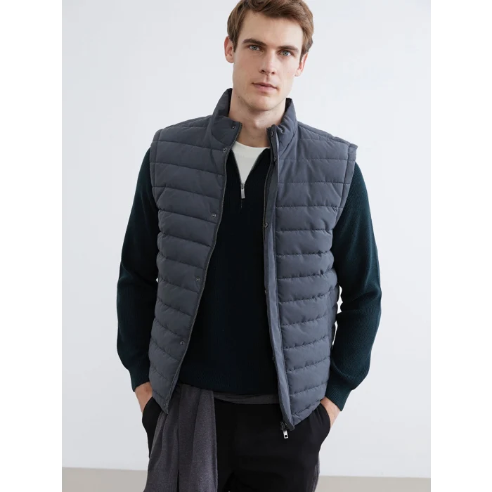 SOUTHBLUE Antrasit Standart Kalıp Dik Yaka Erkek Şişme Yelek