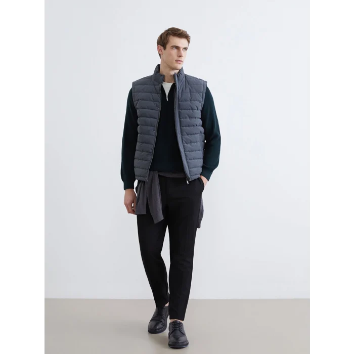 SOUTHBLUE Antrasit Standart Kalıp Dik Yaka Erkek Şişme Yelek