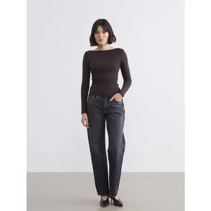 LCW Jeans Siyah Boyfriend Fit Kadın Jean Pantolon