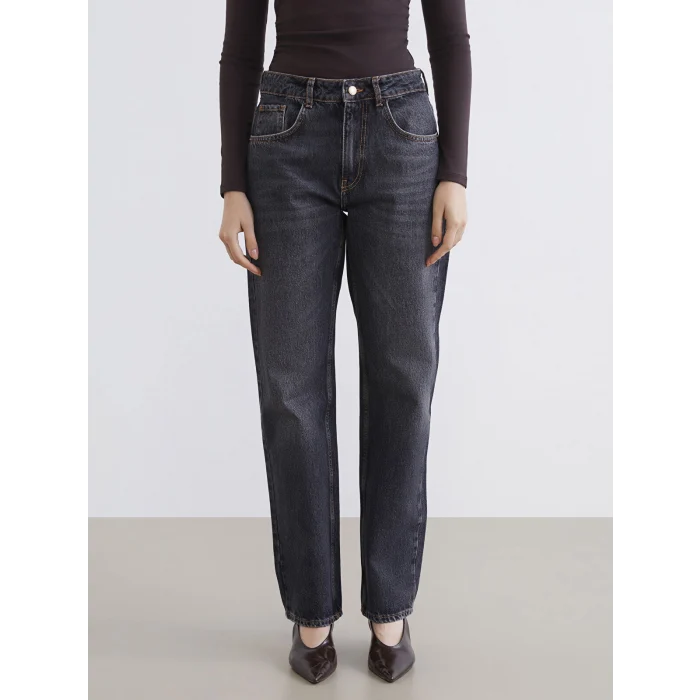 LCW Jeans Siyah Boyfriend Fit Kadın Jean Pantolon