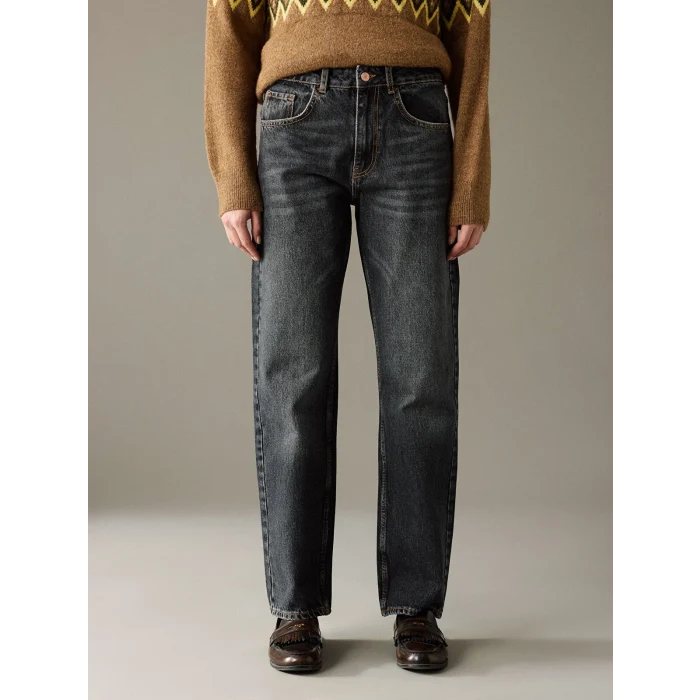 LCW Jeans Siyah Boyfriend Fit Kadın Jean Pantolon