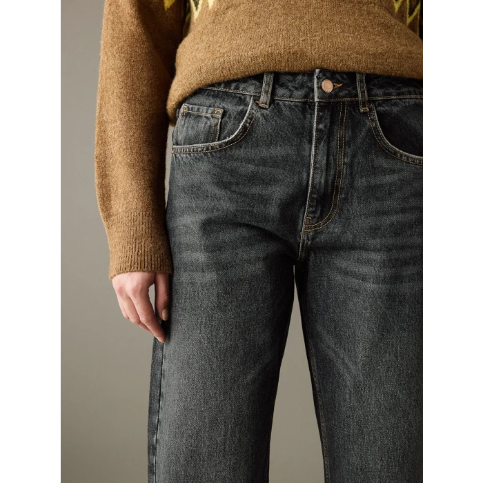 LCW Jeans Siyah Boyfriend Fit Kadın Jean Pantolon