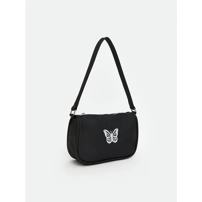 LCW ACCESSORIES Siyah Kelebek Baskılı Kız Çocuk Kol Çantası