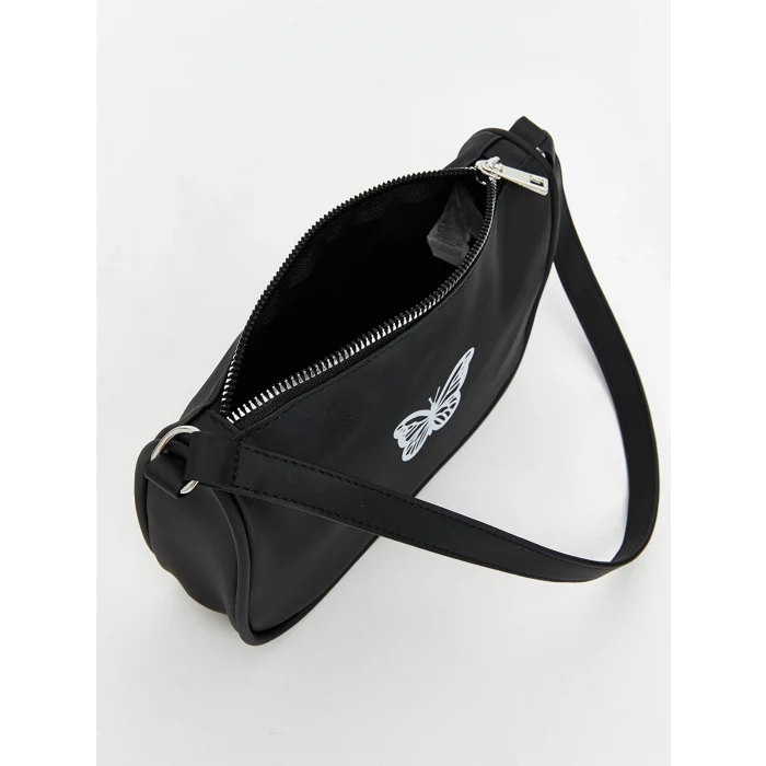 LCW ACCESSORIES Siyah Kelebek Baskılı Kız Çocuk Kol Çantası