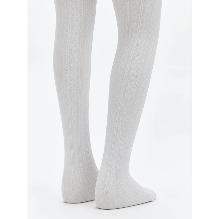 LCW Kids Beyaz Desenli Kız Çocuk İnce Külotlu Çorap 2li