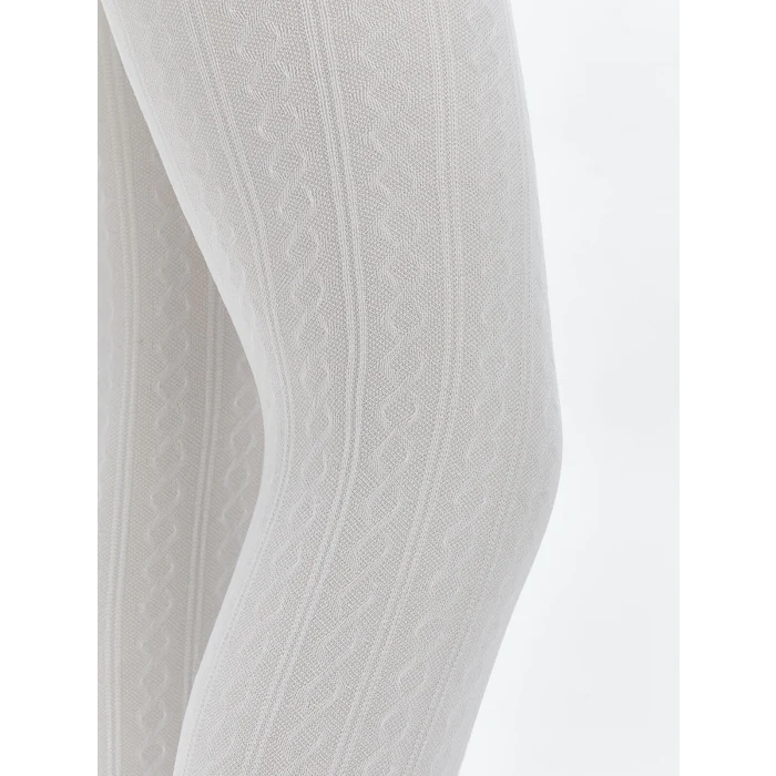 LCW Kids Beyaz Desenli Kız Çocuk İnce Külotlu Çorap 2li