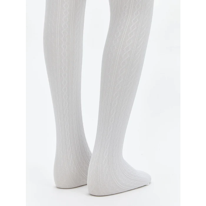 LCW Kids Beyaz Desenli Kız Çocuk İnce Külotlu Çorap 2li