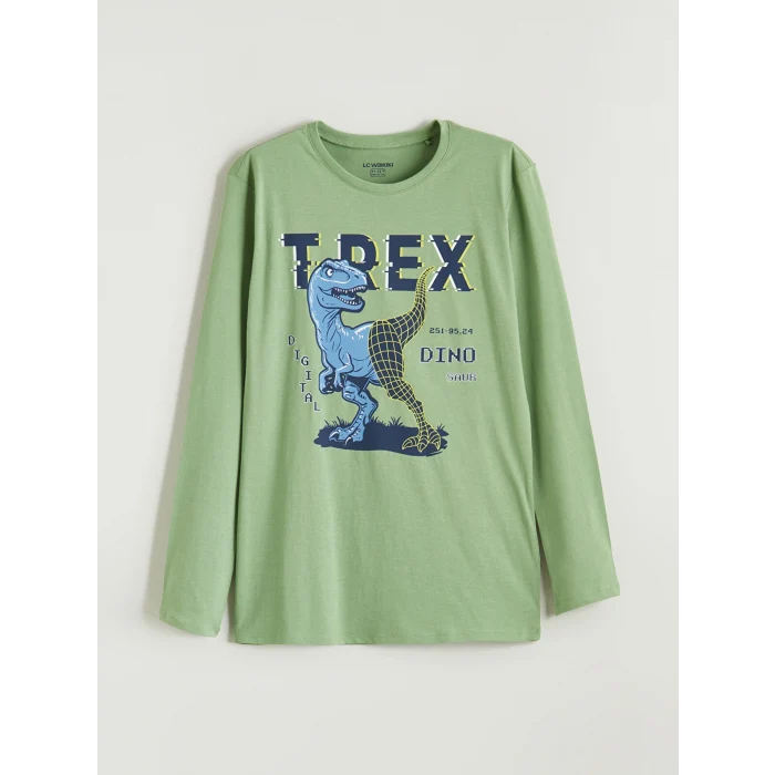 LCW Kids Yeşil Baskılı Erkek Çocuk Pijama Takımı