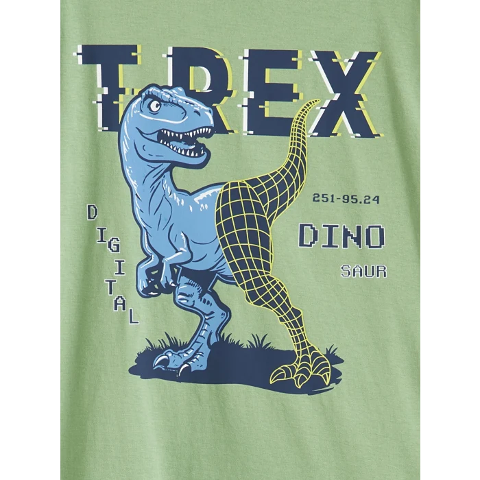 LCW Kids Yeşil Baskılı Erkek Çocuk Pijama Takımı