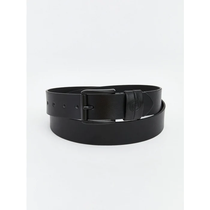 LCW ACCESSORIES Siyah Deri Görünümlü Erkek Kemer
