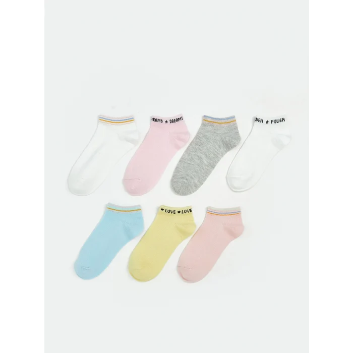 LCW Kids Ekru Kız Çocuk Patik Çorap 7li