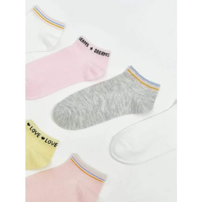 LCW Kids Ekru Kız Çocuk Patik Çorap 7li