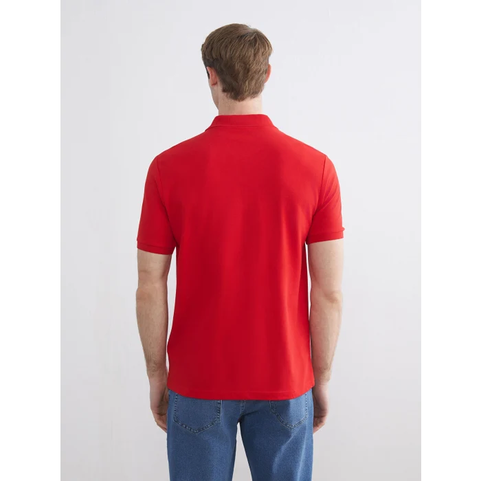 LCWAIKIKI Classic Kırmızı Polo Yaka Kısa Kollu Pike Erkek Tişört