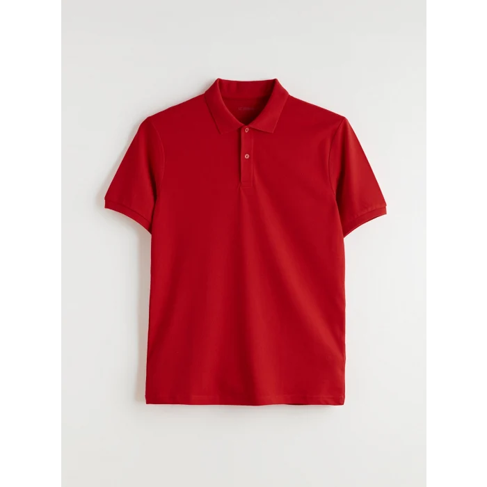 LCWAIKIKI Classic Kırmızı Polo Yaka Kısa Kollu Pike Erkek Tişört