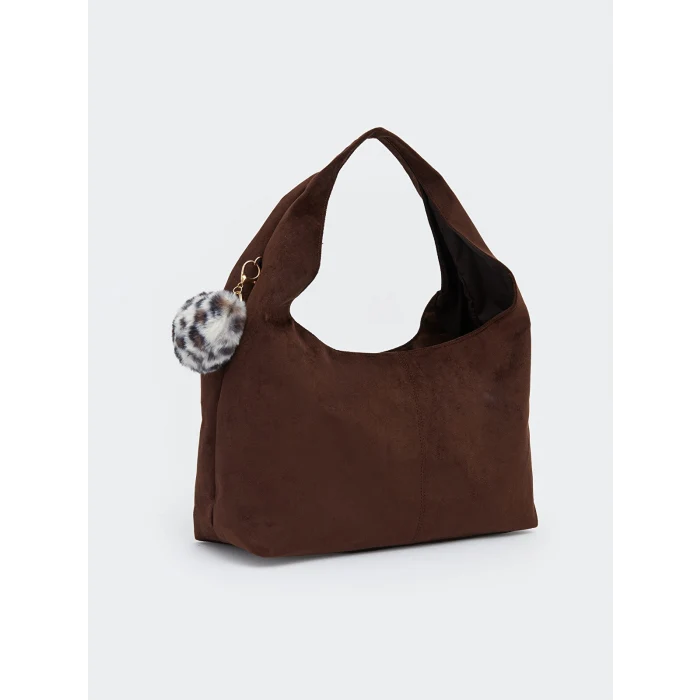 LCW ACCESSORIES Kahverengi Süet Görünümlü Kadın Omuz Çantası