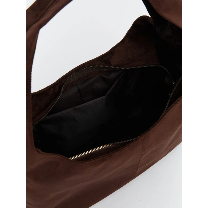 LCW ACCESSORIES Kahverengi Süet Görünümlü Kadın Omuz Çantası