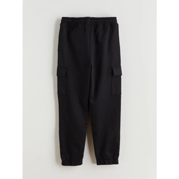 LCW Kids Siyah Beli Lastikli Erkek Çocuk Kargo Jogger Pantolon