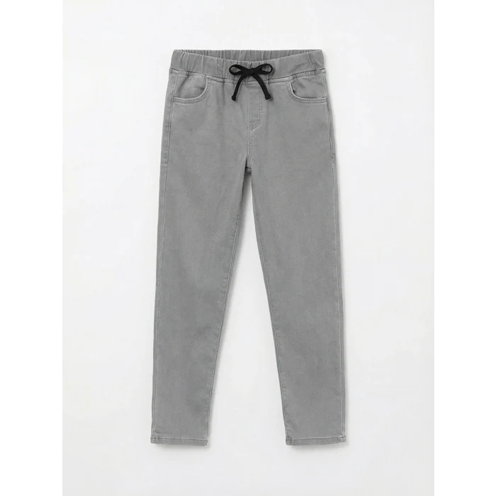 LCW Kids Gri Beli Lastikli Slim Fit Erkek Çocuk Jean Pantolon